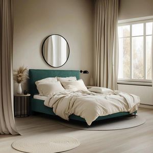 MID.YOU ČALÚNENÁ POSTEĽ, 160/200 cm, tmavozelená vyobraziť