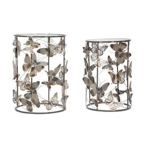 KONFERENČNÝ STOLÍK, sivá, zlatá, kov, sklo, 41, 3x55/35x50, 3 cm vyobraziť