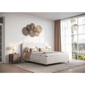 MID.YOU ČALÚNENÁ POSTEĽ, 180/200 cm, béžová vyobraziť