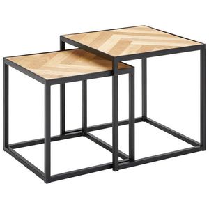 MID.YOU SADA ZASÚVACÍCH STOLÍKOV, čierna, farba jedľového dreva, drevo, kov, kompozitné drevo, 40/35/40/35/40/35 cm vyobraziť