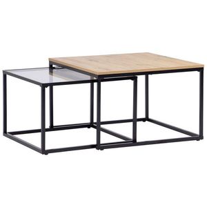 Boxxx KONFERENČNÝ STOLÍK, čierna, farba duba, kov, sklo, kompozitné drevo, 70/60/45/40/70/60 cm vyobraziť