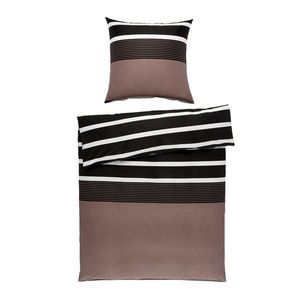 Janine POSTEĽNÁ BIELIZEŇ, satén, hnedá, čierna, 155/220 cm vyobraziť