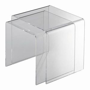 SADA ZASÚVACÍCH STOLÍKOV, číra, plast, 40/33/36/33/33 cm vyobraziť