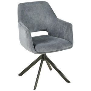 Novel STOLIČKA S PODRÚČKAMI, železo, tkaná textília, čierna, tmavosivá vyobraziť