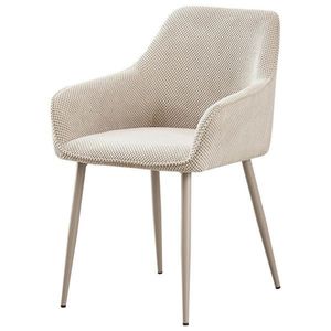 MID.YOU STOLIČKA S PODRÚČKAMI, železo, tkaná textília, krémová vyobraziť