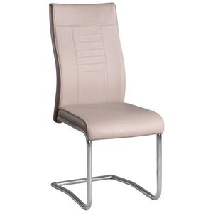 Carryhome STOLIČKA S PRUŽNÝM PODNOŽÍM, vzhľad kože, krémová, tmavohnedá vyobraziť