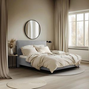 MID.YOU ČALÚNENÁ POSTEĽ, 180/200 cm, svetlosivá vyobraziť