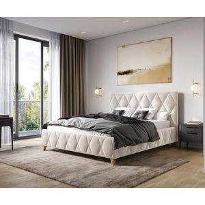 MID.YOU ČALÚNENÁ POSTEĽ, 140/200 cm, krémová vyobraziť