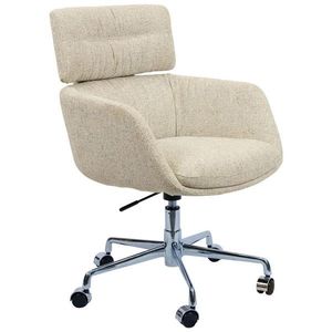 Dieter Knoll OTOČNÁ STOLIČKA, tkaná textília, chrómová, béžová vyobraziť