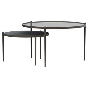 Novel SADA KONFERENČNÝCH STOLÍKOV, sivá, čierna, kov, sklo, 70/70/42 cm vyobraziť