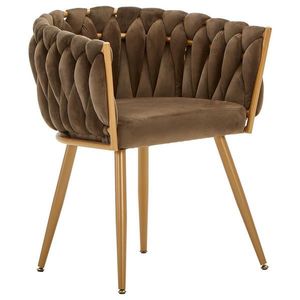 Ambia Home STOLIČKA S PODRÚČKAMI, zamat, hnedá vyobraziť