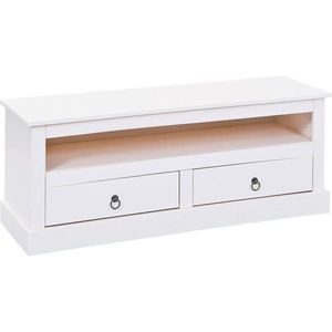 MID.YOU TV DIEL, borovica, biela, 118/45/39 cm vyobraziť