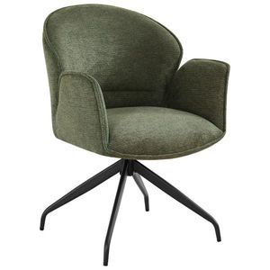 MID.YOU STOLIČKA S PODRÚČKAMI, železo, tkaná textília, zelená, čierna vyobraziť