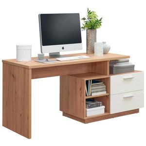 Xora PÍSACÍ STÔL, biela, dub artisan, 166/65/75 cm vyobraziť