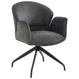 MID.YOU STOLIČKA S PODRÚČKAMI, železo, tkaná textília, čierna vyobraziť