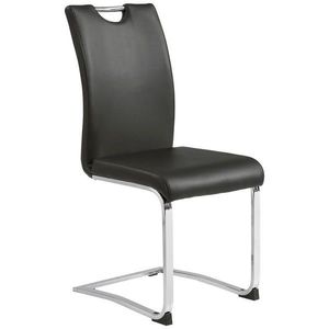 Carryhome STOLIČKA S PRUŽNÝM PODNOŽÍM, vzhľad kože, čierna, chrómová vyobraziť