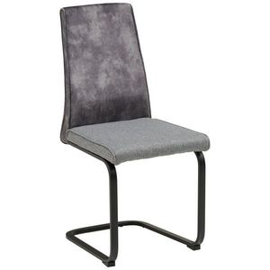 MID.YOU STOLIČKA S PRUŽNÝM PODNOŽÍM, mikrovlákno, vzhľad ľanu, tmavosivá vyobraziť