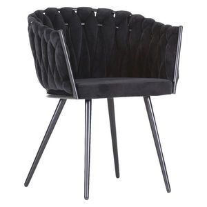 Ambia Home STOLIČKA S PODRÚČKAMI, zamat, čierna vyobraziť