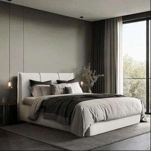 MID.YOU ČALÚNENÁ POSTEĽ, 140/200 cm, krémová vyobraziť