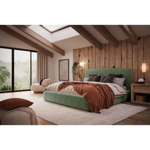 MID.YOU ČALÚNENÁ POSTEĽ, 140/200 cm, zelená vyobraziť