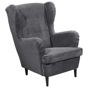 MID.YOU KRESLO UŠIAK, textil, tmavosivá vyobraziť