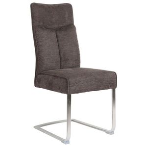 Novel STOLIČKA S PRUŽNÝM PODNOŽÍM, tkaná textília, hnedá, farba ušľachtilej ocele vyobraziť