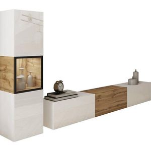 MID.YOU OBÝVACIA STENA, biela, dub wotan vyobraziť