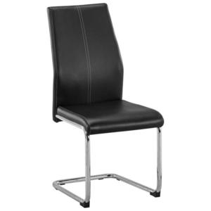 Carryhome STOLIČKA S PRUŽNÝM PODNOŽÍM, vzhľad kože, čierna, chrómová vyobraziť