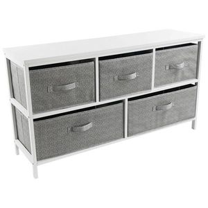 Carryhome KOMODA, borovica, sivá, biela, 101/55/30 cm vyobraziť