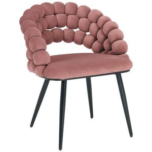 Novel STOLIČKA S PODRÚČKAMI, železo, zamat, ružová, čierna vyobraziť