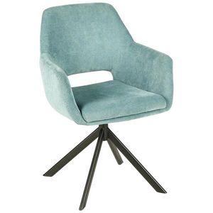 Novel STOLIČKA S PODRÚČKAMI, železo, tkaná textília, čierna, tyrkysová vyobraziť