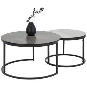 Ti'me SADA KONFERENČNÝCH STOLÍKOV, svetlosivá, tmavosivá, kov, kompozitné drevo, 60-80/60-80/42-45 cm vyobraziť