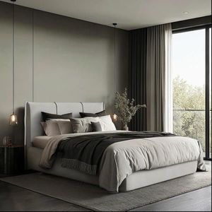 MID.YOU ČALÚNENÁ POSTEĽ, 160/200 cm, svetlosivá vyobraziť