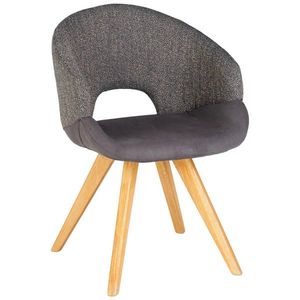 Linea Natura STOLIČKA S PODRÚČKAMI, tkaná textília, plochá tkanina, sivá, čierna, farba duba vyobraziť