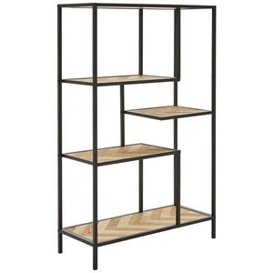 MID.YOU REGÁL, prírodná farba, čierna, železo, jedľa, 76/121/32 cm vyobraziť