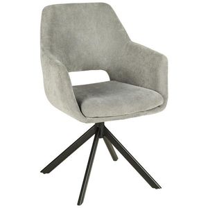 Novel STOLIČKA S PODRÚČKAMI, železo, tkaná textília, čierna, svetlosivá vyobraziť