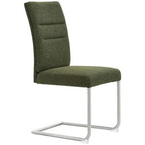 Novel STOLIČKA S PRUŽNÝM PODNOŽÍM, tkaná textília, zelená, farba ušľachtilej ocele vyobraziť