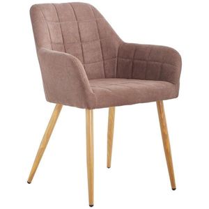 MID.YOU STOLIČKA S PODRÚČKAMI, železo, zamat, hnedá vyobraziť