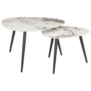 Xora SADA KONFERENČNÝCH STOLÍKOV, čierna, biela, kov, keramika, 84/60/77/55/45, 5/40 cm vyobraziť