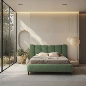 MID.YOU ČALÚNENÁ POSTEĽ, 180/200 cm, zelená vyobraziť