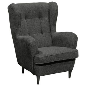 MID.YOU KRESLO UŠIAK, textil, antracitová vyobraziť