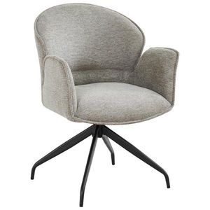 MID.YOU STOLIČKA S PODRÚČKAMI, železo, tkaná textília, sivá, čierna vyobraziť