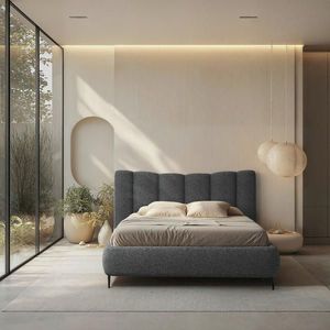 MID.YOU ČALÚNENÁ POSTEĽ, 180/200 cm, antracitová vyobraziť