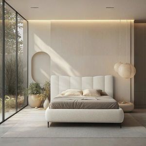 MID.YOU ČALÚNENÁ POSTEĽ, 140/200 cm, krémová vyobraziť