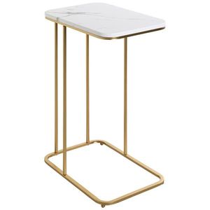 PRÍRUČNÝ STOLÍK, biela, zlatá vyobraziť