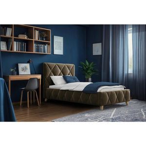 MID.YOU ČALÚNENÁ POSTEĽ, 100/200 cm, bahenná hnedá vyobraziť