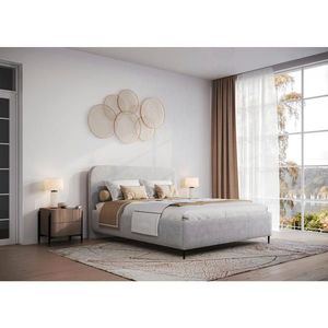 MID.YOU ČALÚNENÁ POSTEĽ, 180/200 cm, svetlosivá vyobraziť