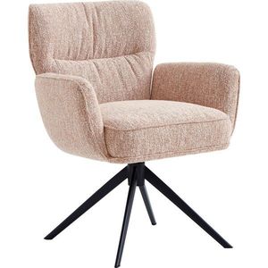 Novel STOLIČKA S PODRÚČKAMI, železo, vzhľad ľanu, ružová, čierna vyobraziť