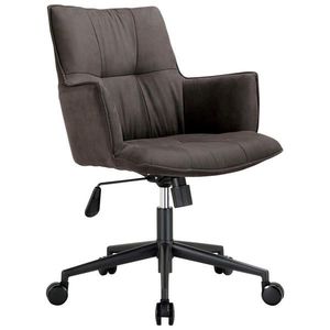 Novel OTOČNÁ STOLIČKA, mikrovlákno, čierna, tmavosivá vyobraziť