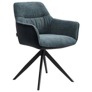 Novel STOLIČKA S PODRÚČKAMI, železo, tkaná textília, modrá, čierna vyobraziť